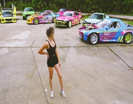 Collete Davis showing her car collections.